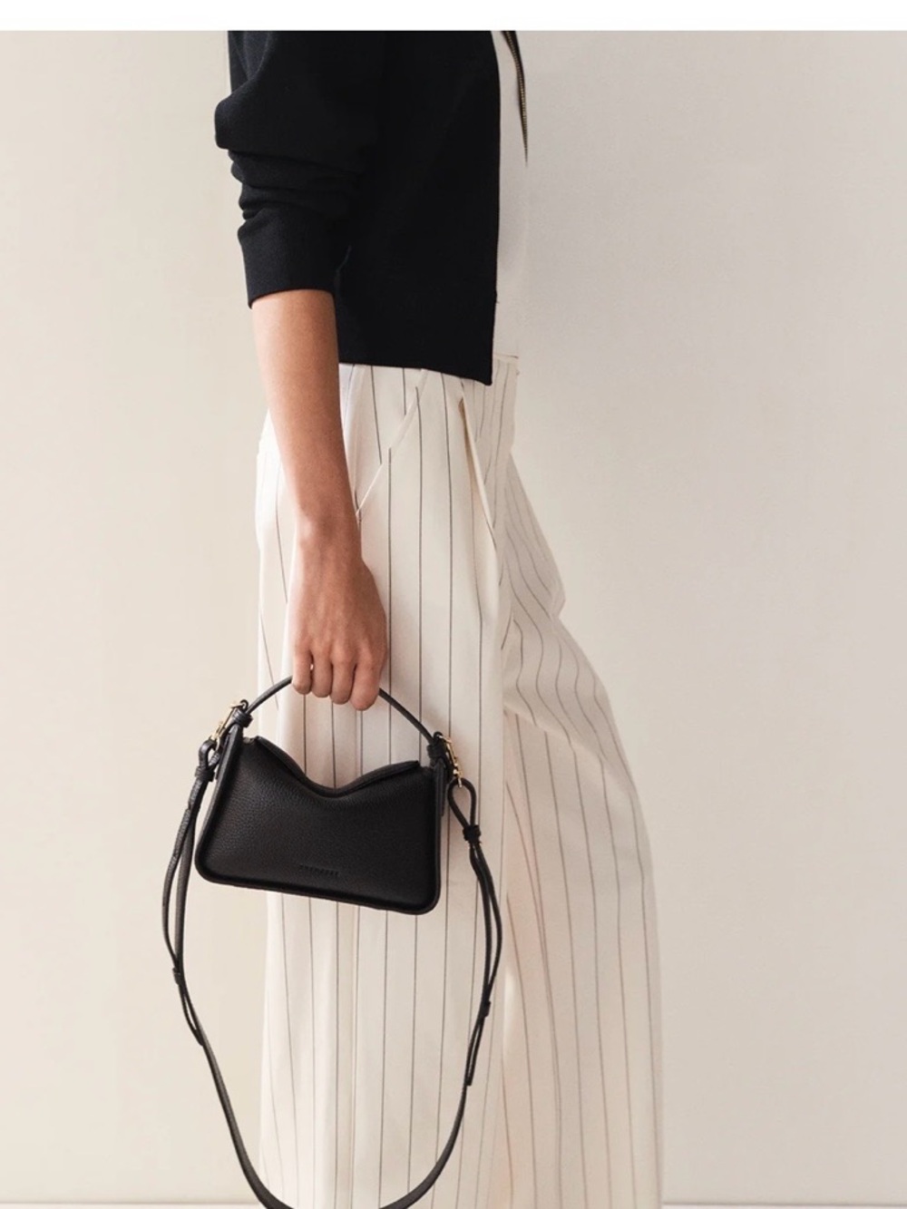 The Horse Black Pebbled Leather Mini Clementine Crossbody with Gold Hardware - Picture 7 of 7